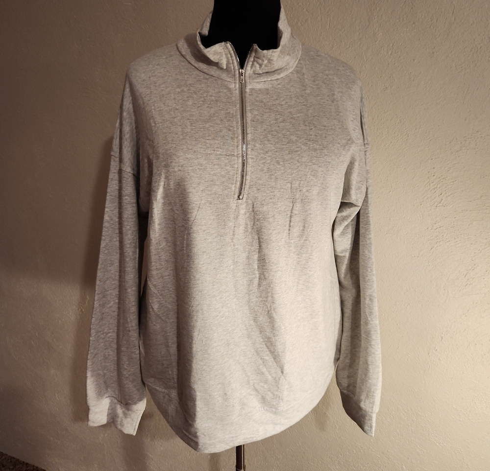 Gray Thermal Half Zip Pullover XXL